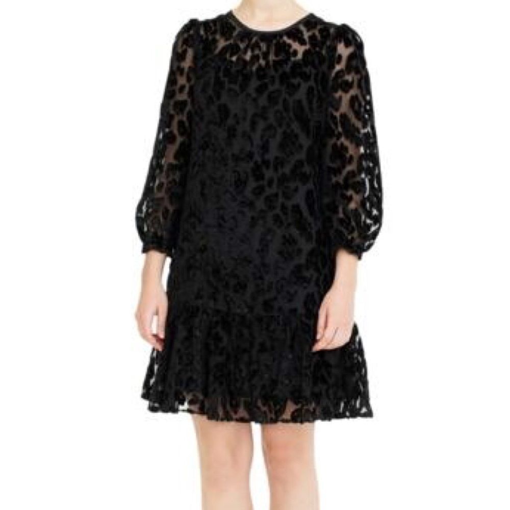 J Crew leopard flutter burnout velvet dress 9226